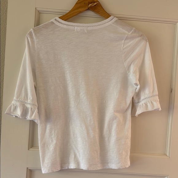 Goldie White Ruffled 3/4 Sleeve T-Shirt - Picture 4 of 7